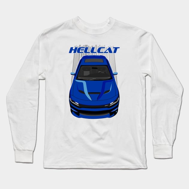 Charger Hellcat - Blue Long Sleeve T-Shirt by V8social